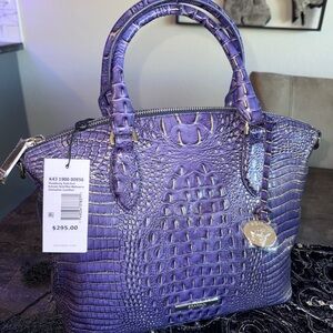 NWT Brahmin Elegant Purple & Gold Crocodile-Embossed Handbag